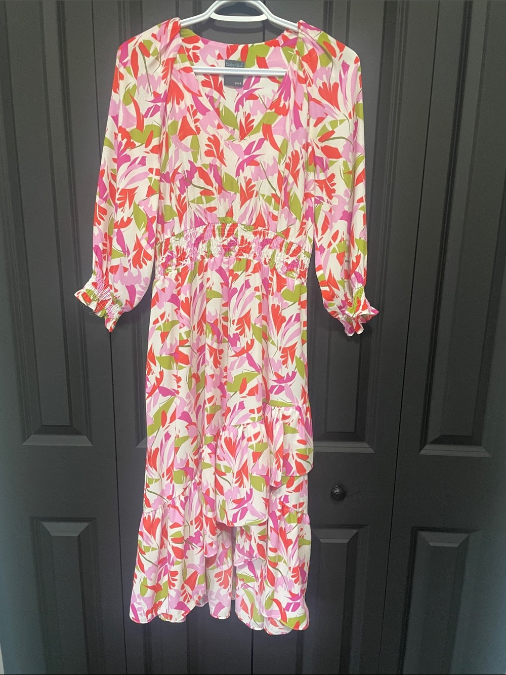 Gabby Skye Floral Maxi Dress Hi/Low with front slit